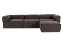 Atelier Del Sofa Sofá Esquinero Marrón Oscuro Lino 296x185x66 cm